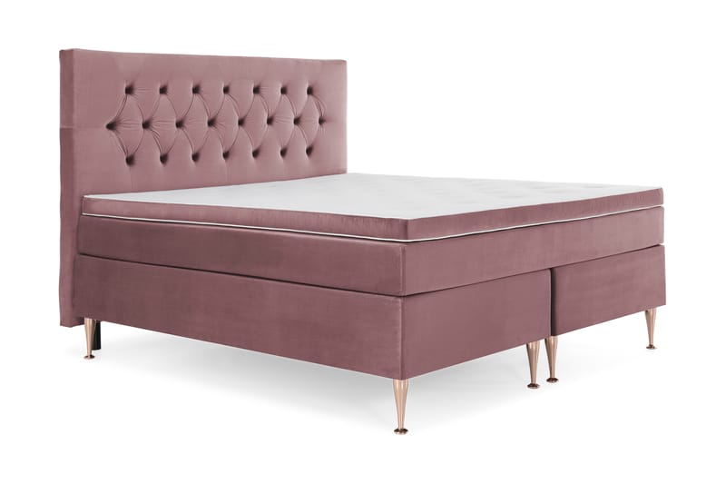 DJURSHOLM Sängpaket 160 Rosa Sammet/Höga Rosében - Möbler - Sovrum - Sängar - Kontinentalsängar