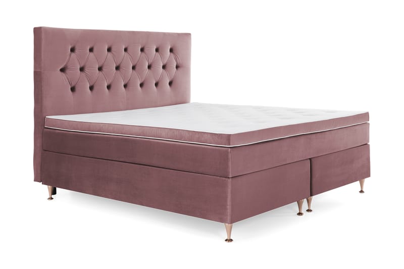 DJURSHOLM Sängpaket 160 Rosa Sammet/Låga Rosében - Möbler - Sovrum - Sängar - Kontinentalsängar