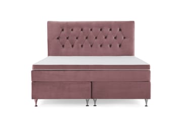 DJURSHOLM Sängpaket 160 Rosa Sammet/Låga Silverben
