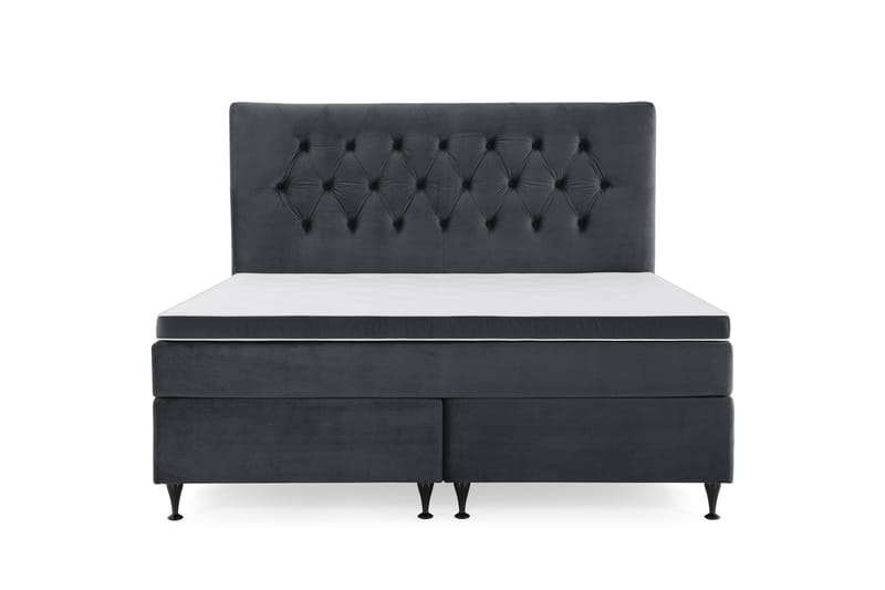 DJURSHOLM Sängpaket 160 Svart Sammet/Låga Svarta Ben - Möbler - Sovrum - Sängar - Kontinentalsängar
