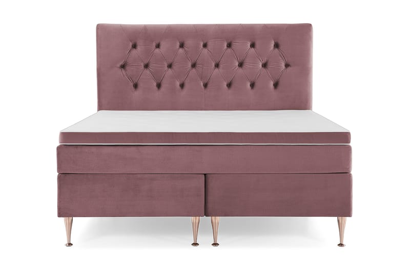 DJURSHOLM Sängpaket 180 Rosa Sammet/Höga Rosében - Möbler - Sovrum - Sängar - Kontinentalsängar