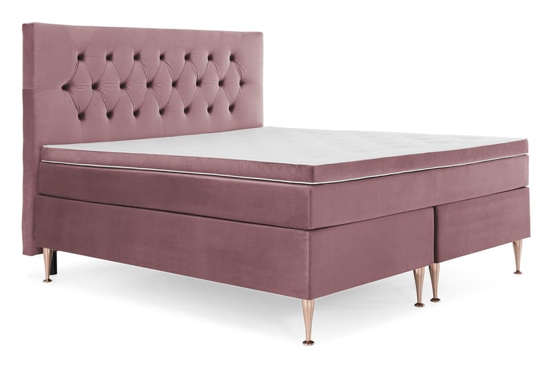 DJURSHOLM Sängpaket 180 Rosa Sammet/Höga Rosében - Möbler - Sovrum - Sängar - Kontinentalsängar
