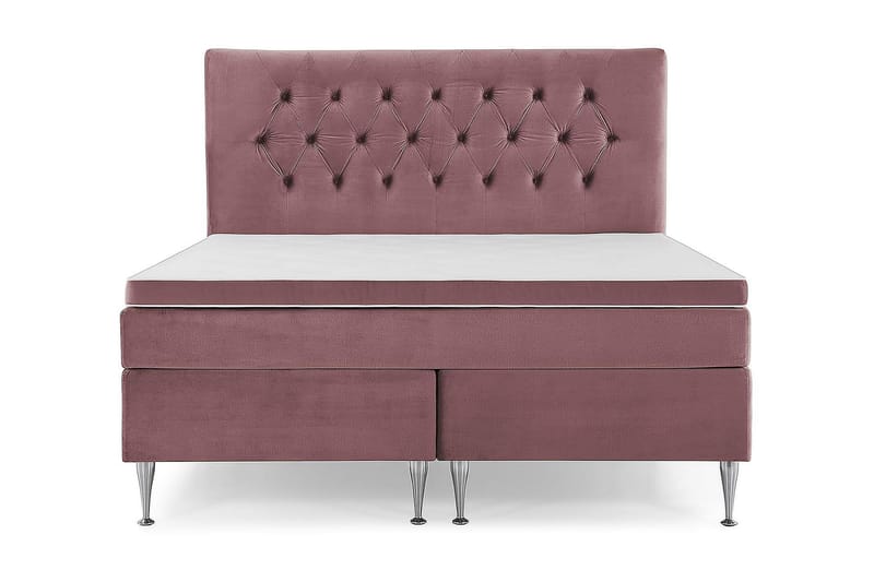 DJURSHOLM Sängpaket 180 Rosa Sammet/Höga Silverben - Möbler - Sovrum - Sängar - Komplett Sängpaket