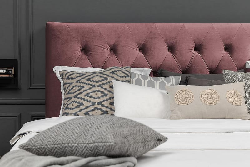 DJURSHOLM Sängpaket 180 Rosa Sammet/Höga Silverben - Möbler - Sovrum - Sängar - Komplett Sängpaket