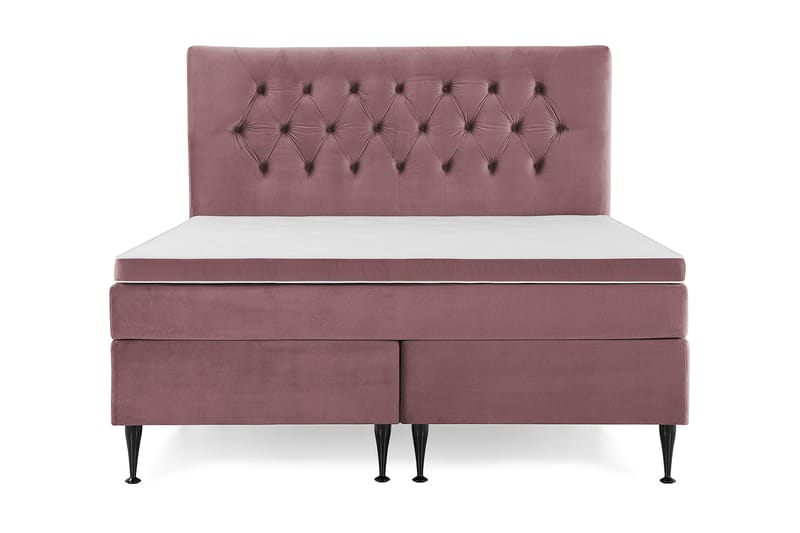 DJURSHOLM Sängpaket 180 Rosa Sammet/Höga Svarta Ben - Möbler - Sovrum - Sängar - Komplett Sängpaket