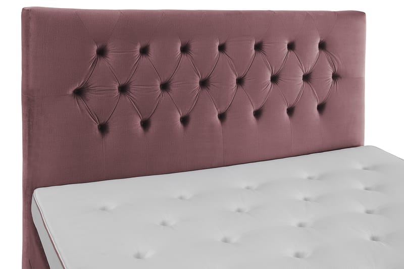 DJURSHOLM Sängpaket 180 Rosa Sammet/Svarta Svarvade Ben - Möbler - Sovrum - Sängar - Kontinentalsängar