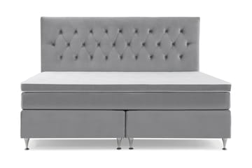 DJURSHOLM Sängpaket 210 Ljusgrå Sammet/Låga Silverben