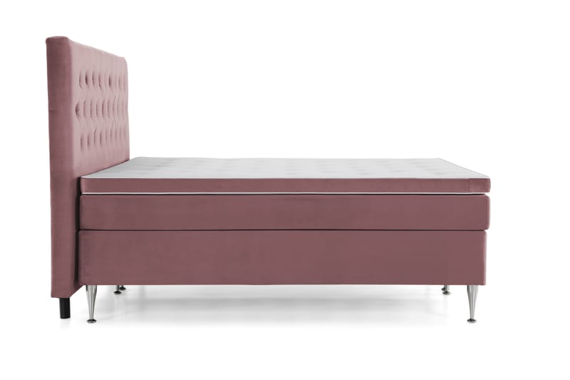 DJURSHOLM Sängpaket 210 Rosa Sammet/Höga Silverben - Möbler - Sovrum - Sängar - Kontinentalsängar