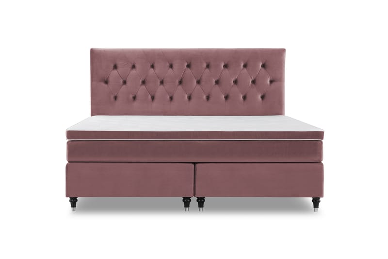 DJURSHOLM Sängpaket 210 Rosa Sammet/Svarta Svarvade ben - Möbler - Sovrum - Sängar - Komplett Sängpaket