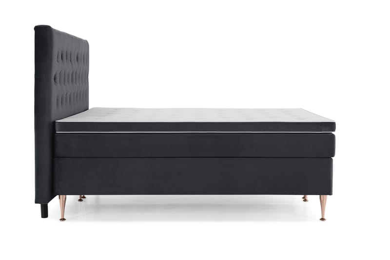 DJURSHOLM Sängpaket 210 Svart Sammet/Höga Rosében - Möbler - Sovrum - Sängar - Kontinentalsängar