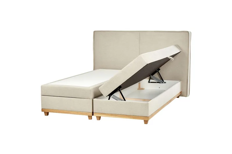 Kontinentalsäng Dynasty Beige-Ljust Trä, 180x200 cm, Beige-Ljust Trä, 180x200 cm