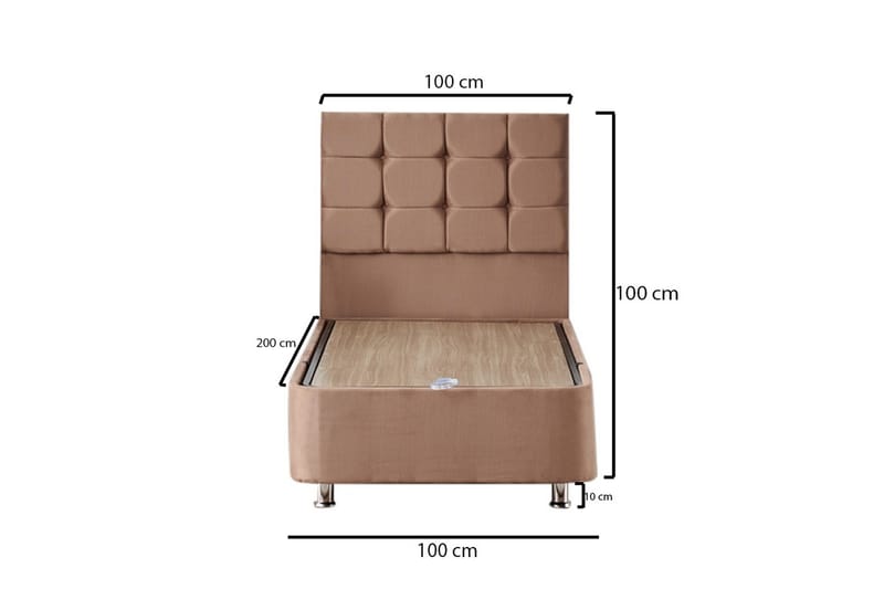 EATHELIN Kontinentalsäng 100x200 cm Ljusbrun - Möbler - Sovrum - Sängar - Kontinentalsängar