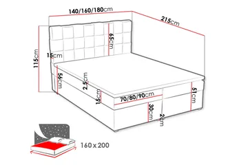 Eirado Kontinentalsäng 160x200 cm - Beige - Möbler - Sovrum - Sängar - Kontinentalsängar