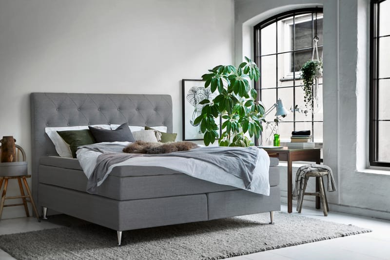 EKEBERGA Sängpaket 180x200 cm Ljusgrå - Möbler - Sovrum - Sängar - Komplett Sängpaket