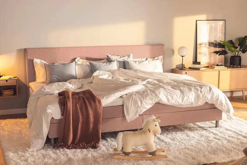 Ella Familjesäng Sängpaket 280x210  cm - (+Fler val) Rosa - Möbler - Sovrum - Sängar - Kontinentalsängar