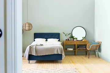 Ella Kontinentalsäng 120x200cm - Blå/Sammet - Möbler - Sovrum - Sängar - Kontinentalsängar