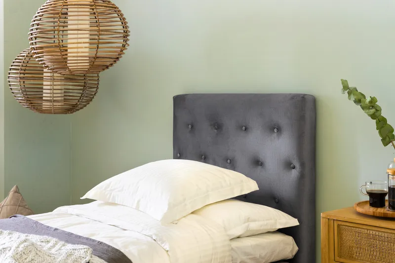 Ella Kontinentalsäng 90x200cm - Grå/Sammet - Möbler - Sovrum - Sängar - Kontinentalsängar