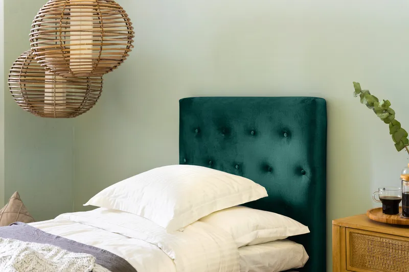 Ella Kontinentalsäng 90x200cm - Grön/Sammet - Möbler - Sovrum - Sängar - Kontinentalsängar