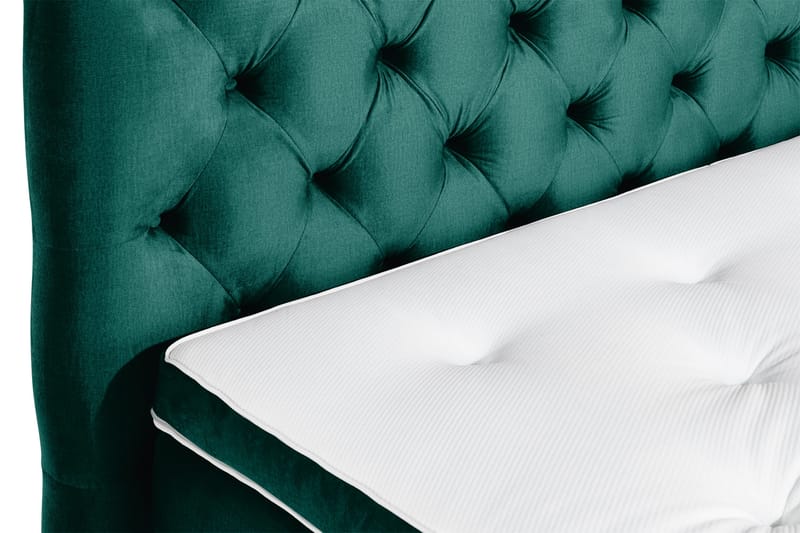Ella Sängpaket 120x200 cm Djuphäftad Gavel - Mörkgrön/Sammet - Möbler - Sovrum - Sängar - Kontinentalsängar