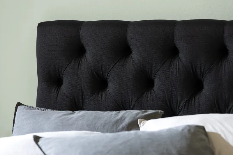 Ella Sängpaket 120x200 cm Djuphäftad Gavel - Svart - Möbler - Sovrum - Sängar - Kontinentalsängar