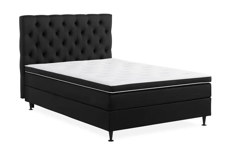 Ella Sängpaket 120x200 cm Djuphäftad Gavel - Svart - Möbler - Sovrum - Sängar - Kontinentalsängar