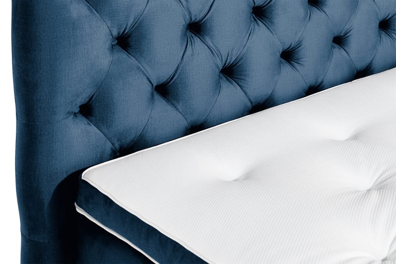 Ella Sängpaket 140x200 cm Djuphäftad Gavel - Mörkblå/Sammet - Möbler - Sovrum - Sängar - Kontinentalsängar