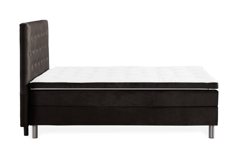 Ella Sängpaket 140x200 cm Knapp Gavel - Mörkgrå/Sammet - Möbler - Sovrum - Sängar - Kontinentalsängar
