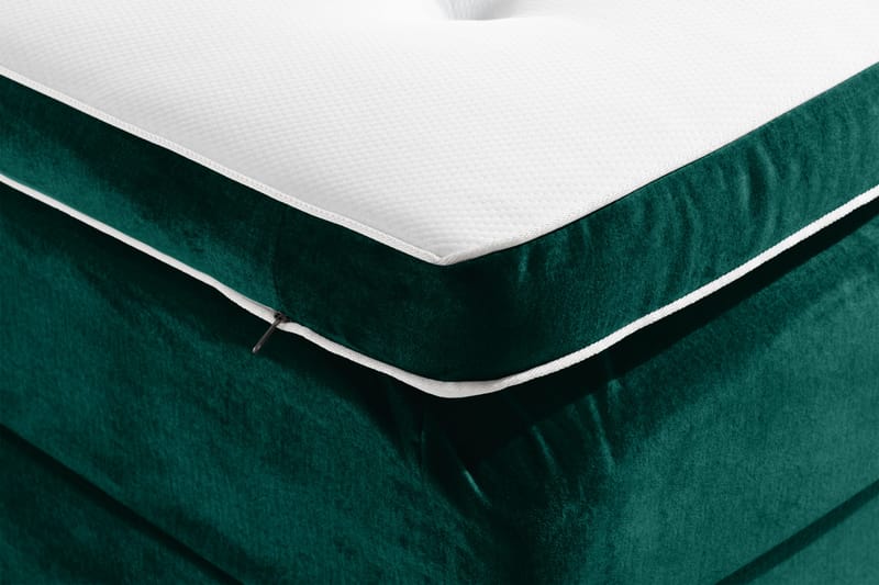 Ella Sängpaket 140x200 cm Knapp Gavel - Mörkgrön/Sammet - Möbler - Sovrum - Sängar - Kontinentalsängar