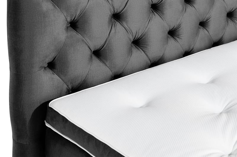 Ella Sängpaket 160x200 cm Djuphäftad Gavel - Mörkgrå/Sammet - Möbler - Sovrum - Sängar - Kontinentalsängar