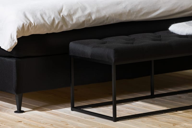 Ella Sängpaket 160x200 cm Djuphäftad Gavel - Svart - Möbler - Sovrum - Sängar - Kontinentalsängar