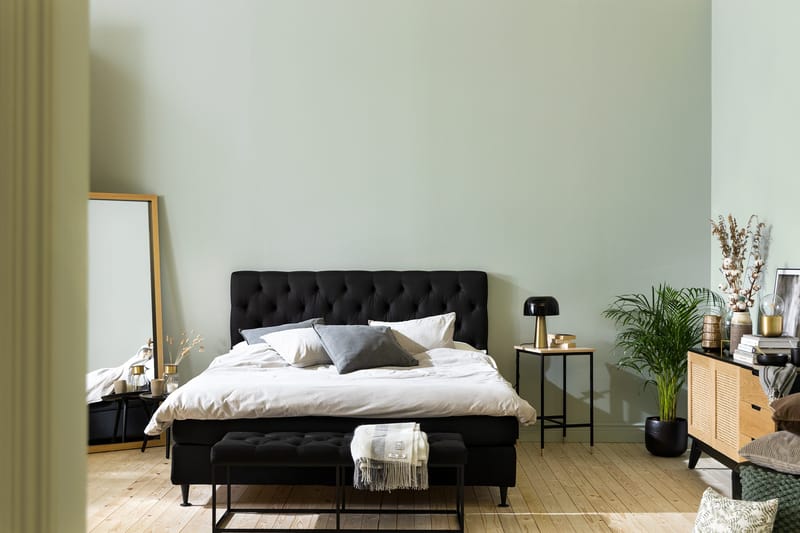Ella Sängpaket 160x200 cm Djuphäftad Gavel - Svart - Möbler - Sovrum - Sängar - Kontinentalsängar