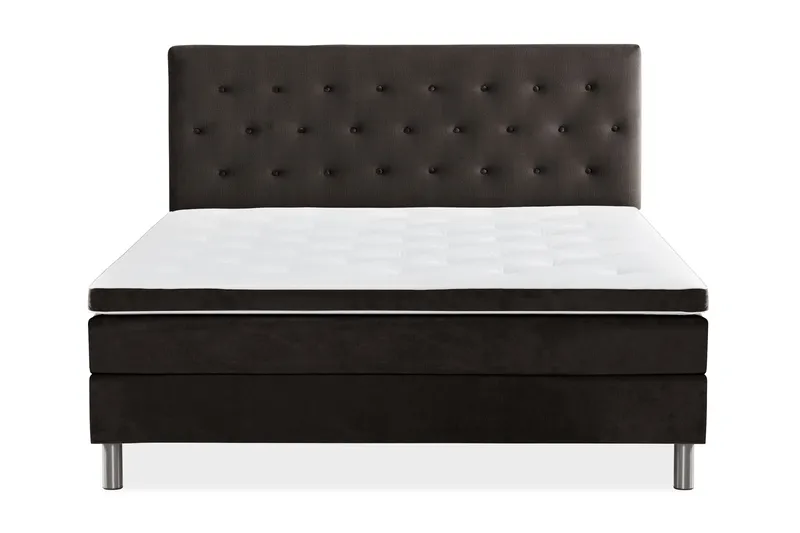 Ella Sängpaket 160x200 cm Knapp Gavel - Mörkgrå/Sammet - Möbler - Sovrum - Sängar - Kontinentalsängar