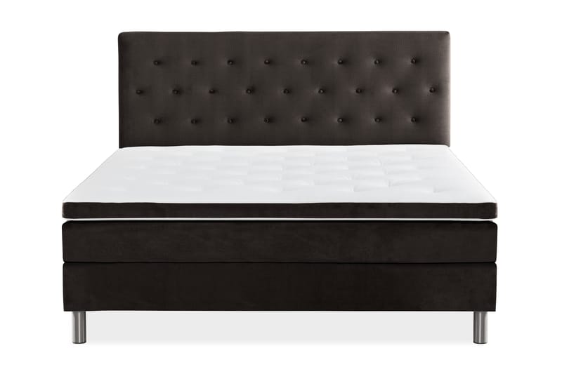 Ella Sängpaket 160x200 cm Knapp Gavel - Mörkgrå/Sammet - Möbler - Sovrum - Sängar - Kontinentalsängar