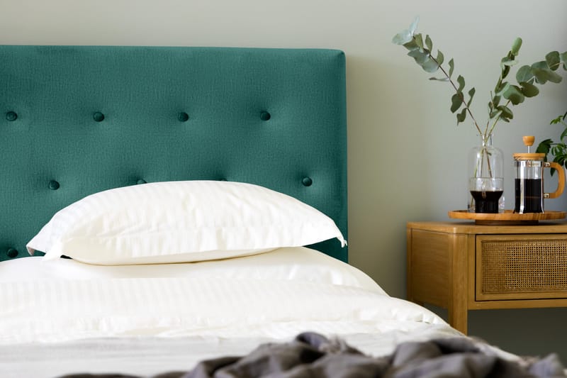 Ella Sängpaket 160x200 cm Knapp Gavel - Mörkgrön/Sammet - Möbler - Sovrum - Sängar - Kontinentalsängar