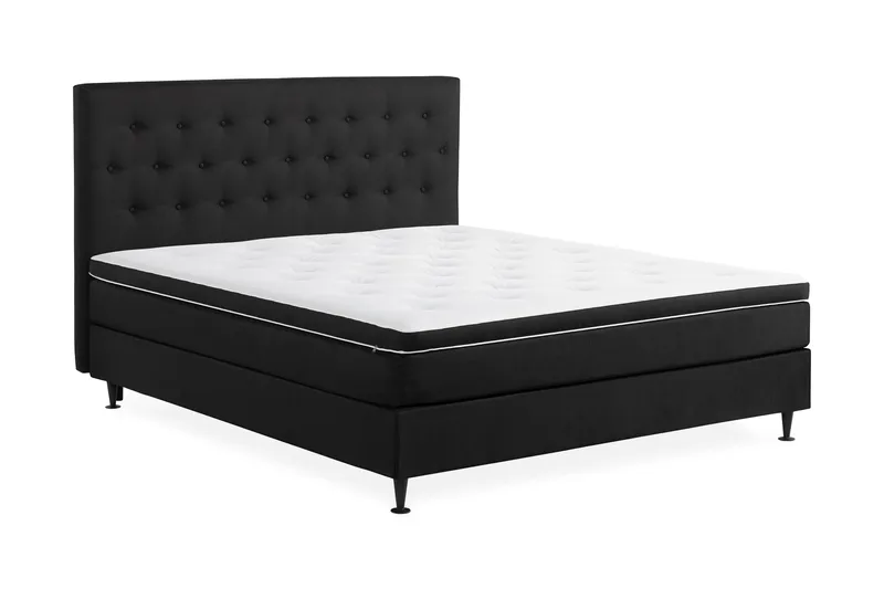 Ella Sängpaket 160x200 cm Knapp Gavel - Svart - Möbler - Sovrum - Sängar - Kontinentalsängar