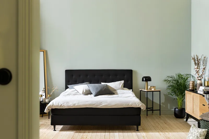 Ella Sängpaket 160x200 cm Knapp Gavel - Svart - Möbler - Sovrum - Sängar - Kontinentalsängar