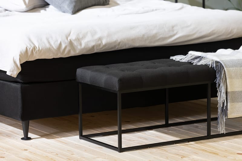 Ella Sängpaket 160x200 cm Rutig Gavel - Svart - Möbler - Sovrum - Sängar - Kontinentalsängar