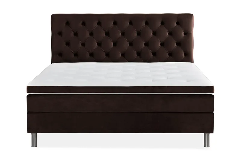 Ella Sängpaket 180x200 cm Djuphäftad Gavel - Brun/Sammet - Möbler - Sovrum - Sängar - Kontinentalsängar