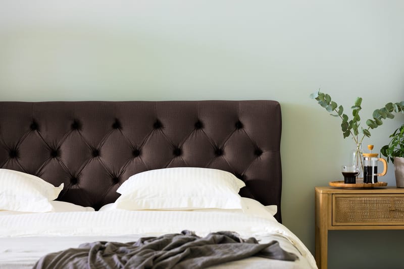 Ella Sängpaket 180x200 cm Djuphäftad Gavel - Brun/Sammet - Möbler - Sovrum - Sängar - Kontinentalsängar