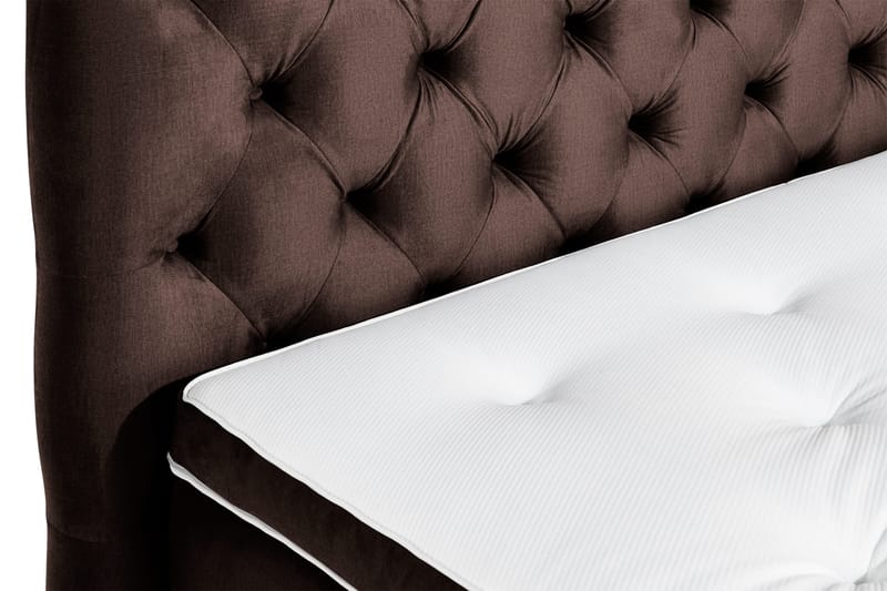 Ella Sängpaket 180x200 cm Djuphäftad Gavel - Brun/Sammet - Möbler - Sovrum - Sängar - Kontinentalsängar