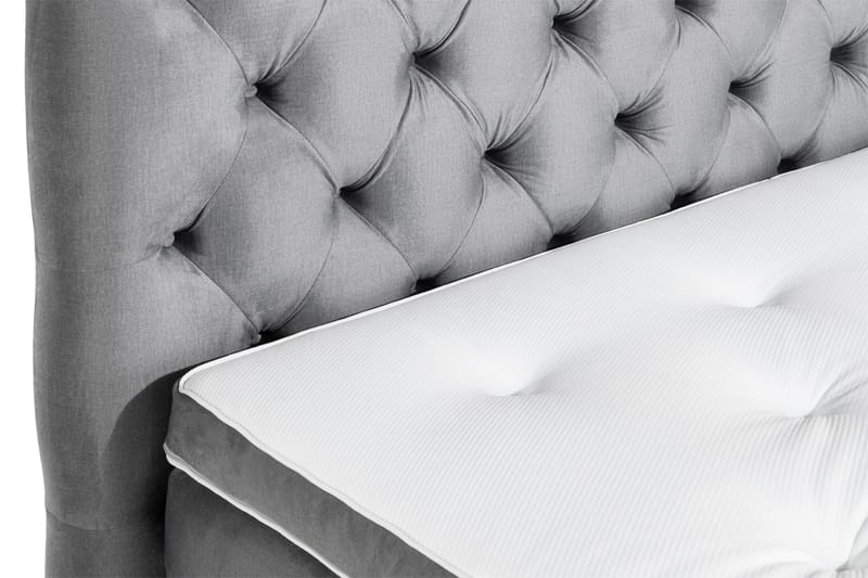 Ella Sängpaket 180x200 cm Djuphäftad Gavel - Ljusgrå/Sammet - Möbler - Sovrum - Sängar - Kontinentalsängar