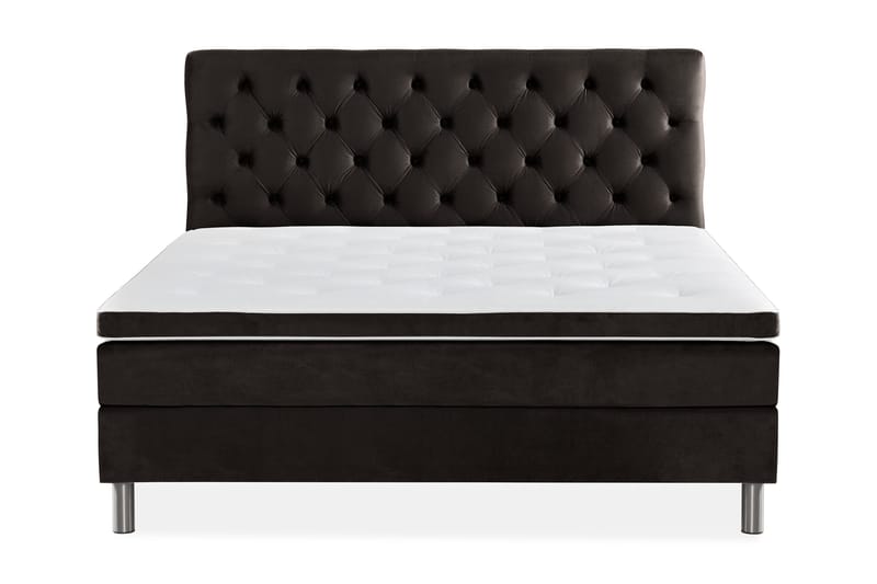 Ella Sängpaket 180x200 cm Djuphäftad Gavel - Mörkgrå/Sammet - Möbler - Sovrum - Sängar - Kontinentalsängar