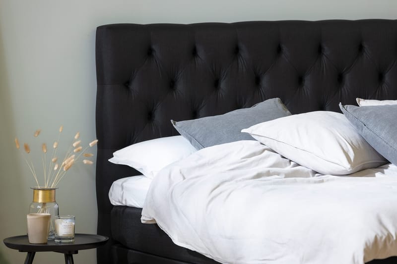 Ella Sängpaket 180x200 cm Djuphäftad Gavel - Svart - Möbler - Sovrum - Sängar - Kontinentalsängar