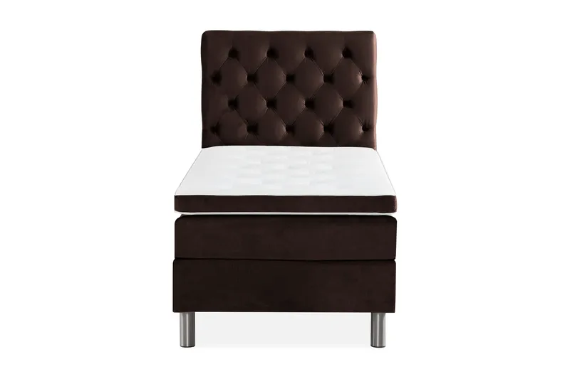Ella Sängpaket 90x200 cm Djuphäftad Gavel - Brun/Sammet - Möbler - Sovrum - Sängar - Kontinentalsängar