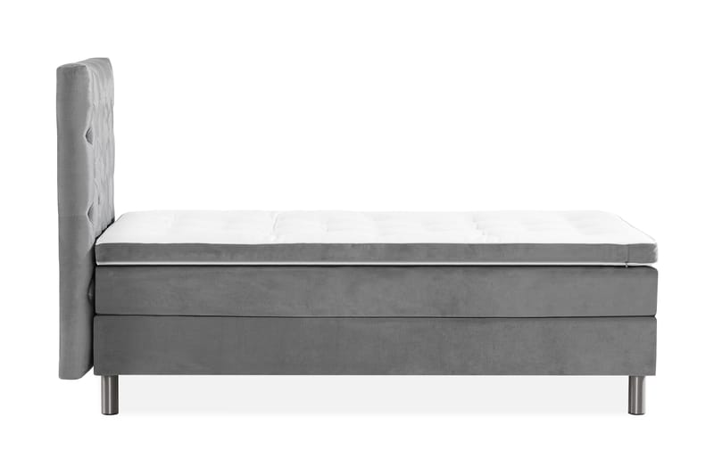 Ella Sängpaket 90x200 cm Djuphäftad Gavel - Ljusgrå/Sammet - Möbler - Sovrum - Sängar - Kontinentalsängar