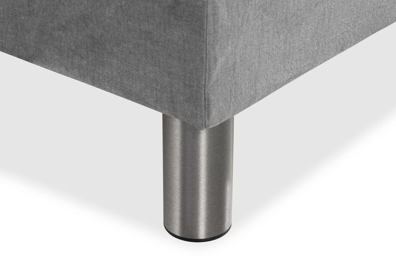 Ella Sängpaket 90x200 cm Djuphäftad Gavel - Ljusgrå/Sammet - Möbler - Sovrum - Sängar - Kontinentalsängar