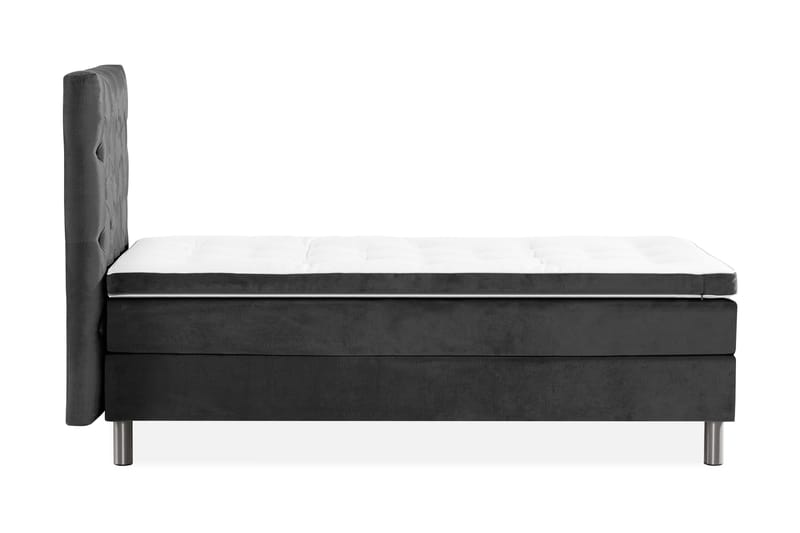 Ella Sängpaket 90x200 cm Djuphäftad Gavel - Mörkgrå/Sammet - Möbler - Sovrum - Sängar - Kontinentalsängar