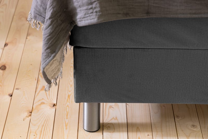 Ella Sängpaket 90x200 cm Djuphäftad Gavel - Mörkgrå/Sammet - Möbler - Sovrum - Sängar - Kontinentalsängar