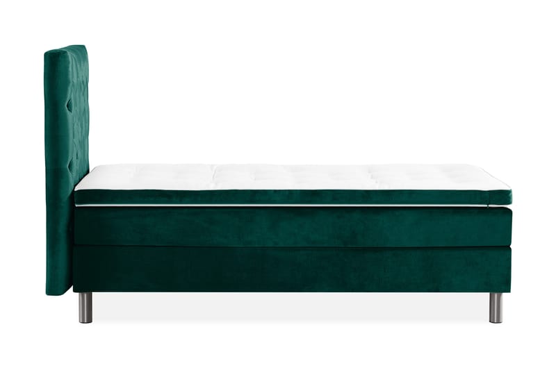 Ella Sängpaket 90x200 cm Djuphäftad Gavel - Mörkgrön/Sammet - Möbler - Sovrum - Sängar - Kontinentalsängar