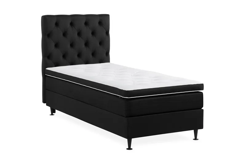 Ella Sängpaket 90x200 cm Djuphäftad Gavel - Svart - Möbler - Sovrum - Sängar - Kontinentalsängar